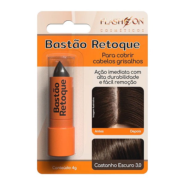 BASTAO RETOQUE CAPILAR FLASH ON 3.0 CASTANHO ESCURO 4G
