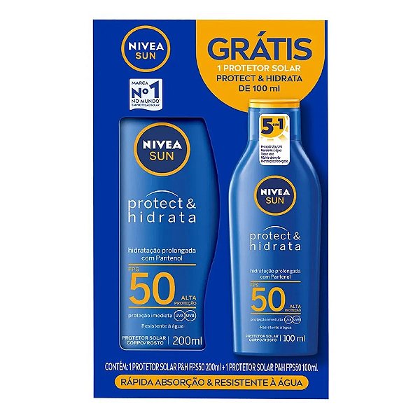 Kit Protetor Solar Corporal Nivea Sun FPS 50 200ml + 100ml