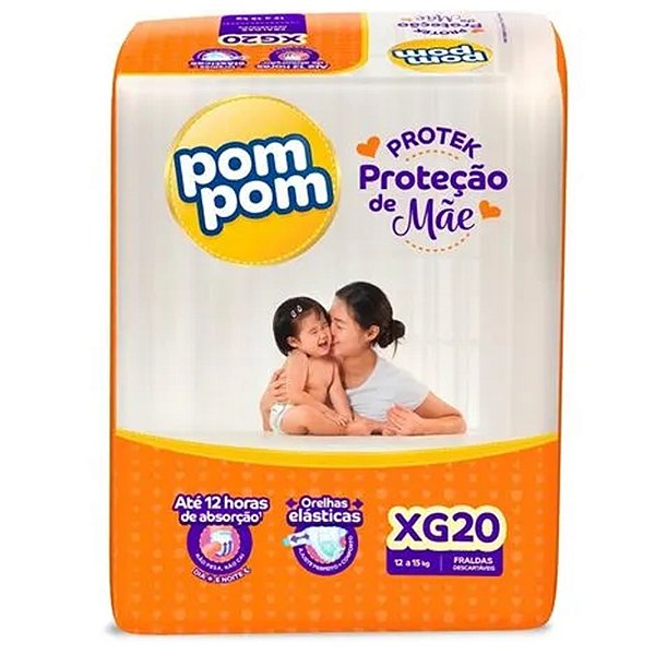 FRALDA POMPOM PROTEK PROTECAO DE MAE JUMBO XG 20un