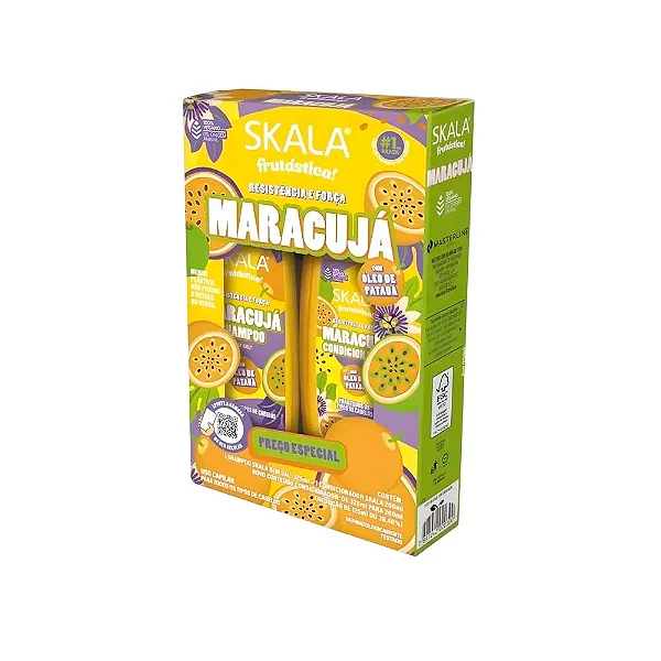 KIT SKALASHAMPOO 325ML+CONDICIONADOR 200ML FRUTASTICA MARACUJA