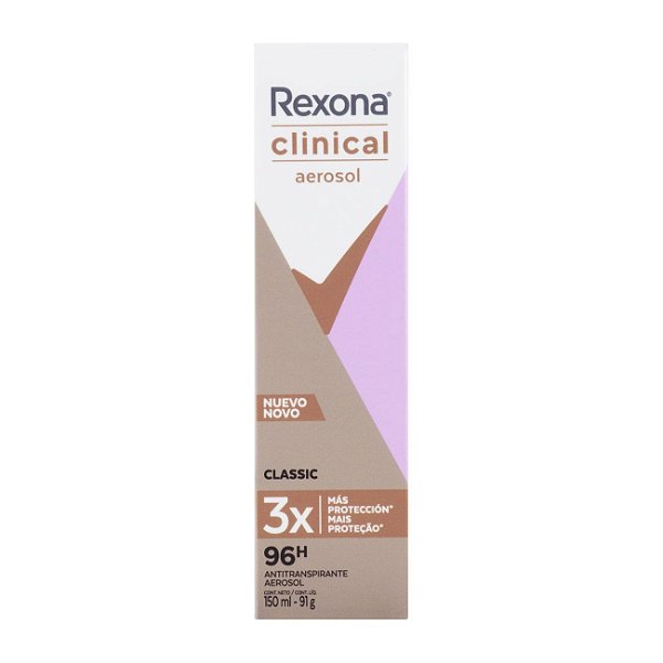 DESODORANTE REXONA AEROSOL CLINICAL FEMININO CLASSIC 150ML