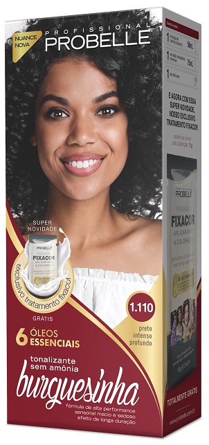 TINTURA PROBELLE BURGUESINHA SEM AMONIA 1.11 PRETO INTENSO PROFUNDO