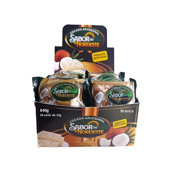 COCADA ARTESANAL SABOR DO NORDESTE 35G 24UN BRANCA