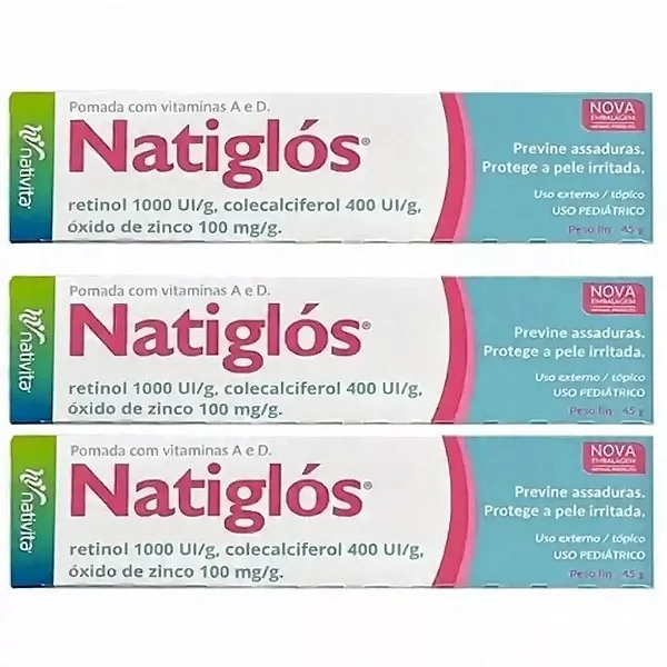 NATIGLOS POMADA PREVENCAO E TRATAMENTO ASSADURA 45G KIT 03UN