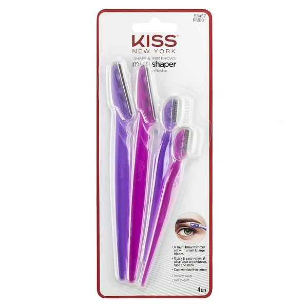 Combo Navalhas Para Sobrancelha Kiss New York Kit 4 Produtos