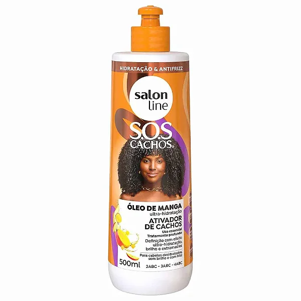 ATIVADOR DE CACHOS SALON LINE SOS CACHOS OLEO DE MANGA 500ML