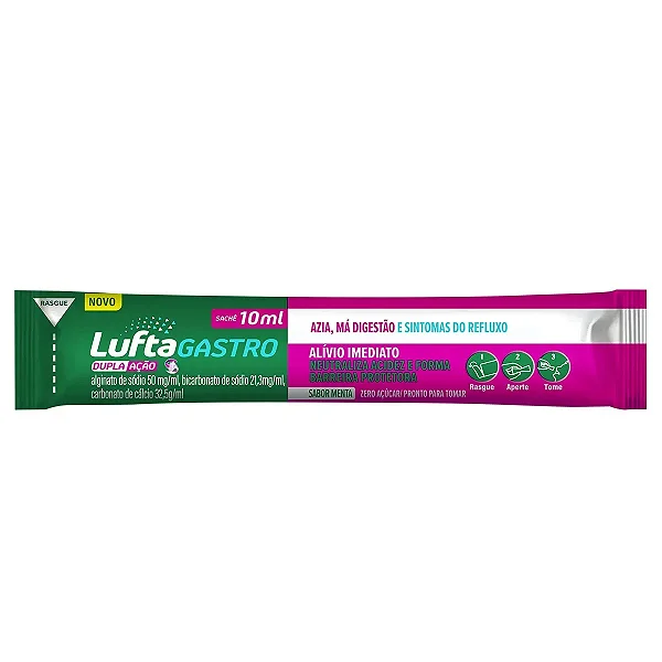 LUFTAGASTRO DUPLA ACAO 01 SACHE 10ML SABOR MENTA