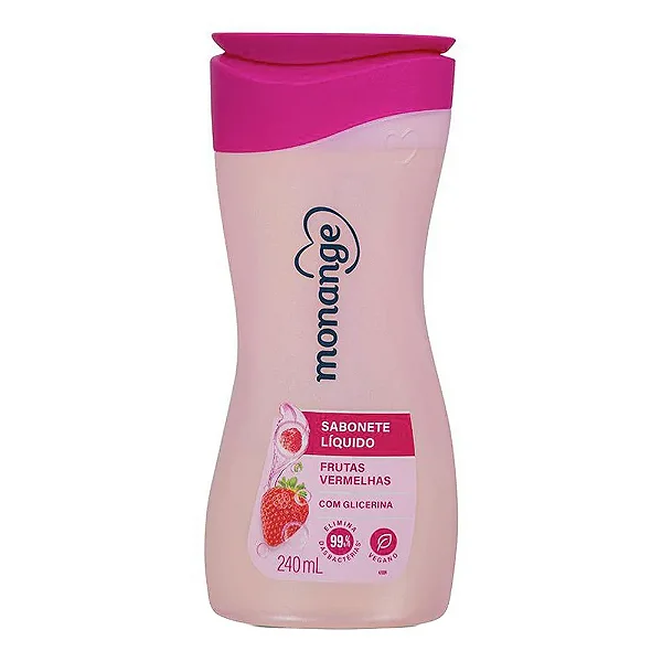 SABONETE LIQUIDO CORPORAL MONANGE FRUTAS VERMELHAS 240ML