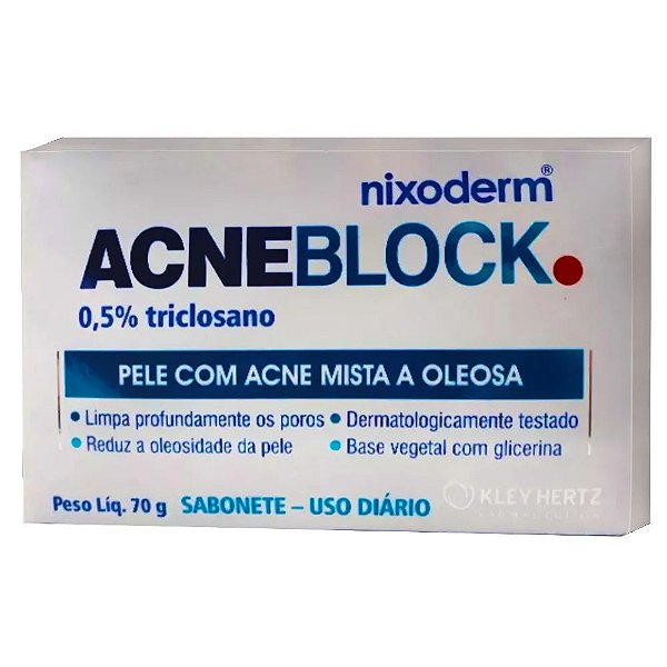 ACNEBLOCK SABONETE TRICLOSANO PELE ACNE MISTA OLEOS70G KERTZ