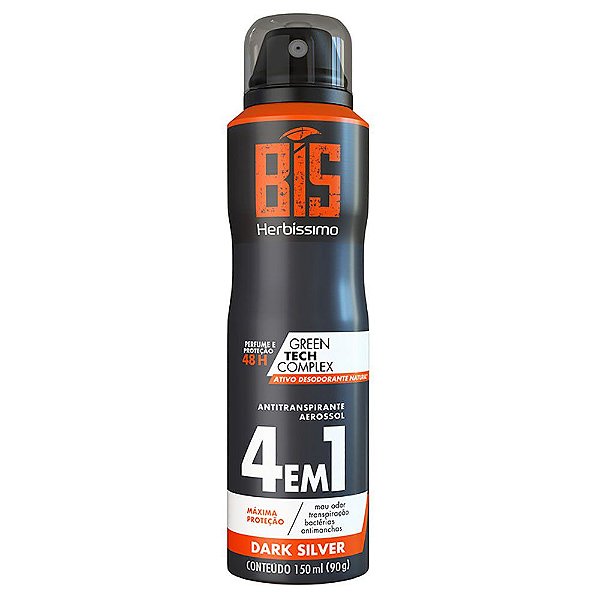 DESODORANTE HERBISSIMO AEROSOL MASCULINO DARK SILVER 150ML