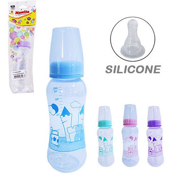 MAMADEIRA MAMITA 240ML DECORADA BICO SILICONE REF.: 240