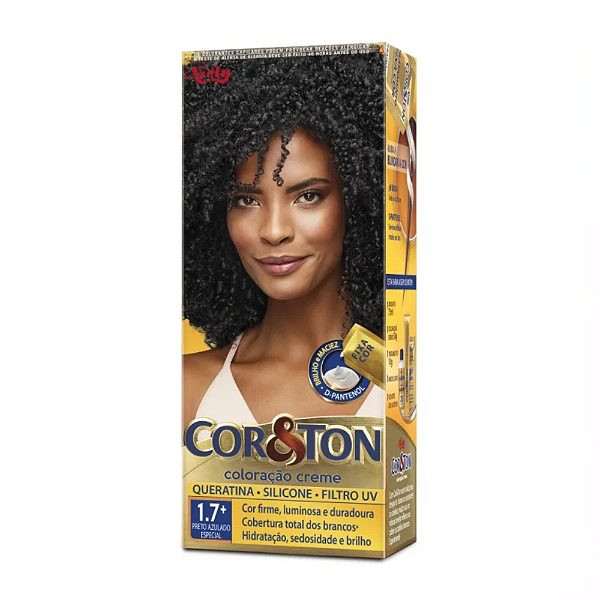 TINTURA COR TON 1.7+  PRETO AZULADO ESPECIAL