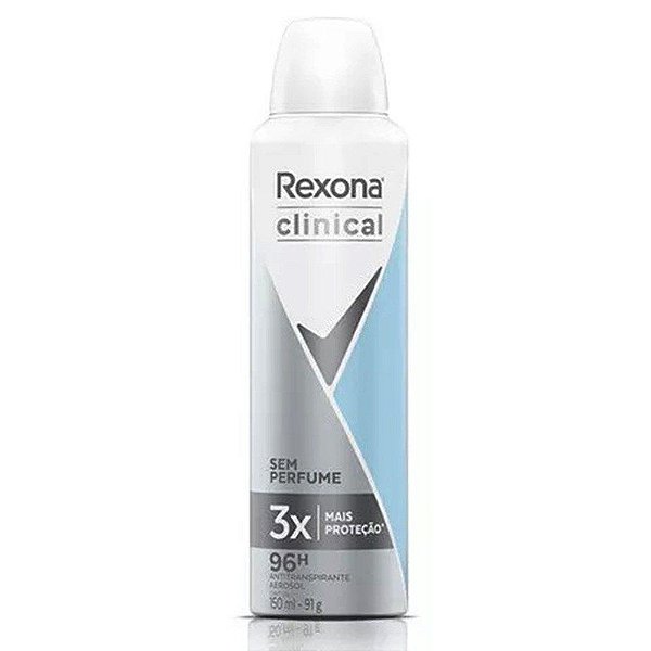 DESODORANTE REXONA AEROSOL CLINICAL SEM PERFUME 150ML