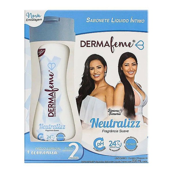 KIT SABONETE INTIMO DERMAFEME NEUTRALIZZ 200ML CADA