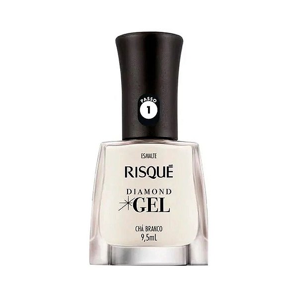 ESMALTE RISQUE DIAMOND GEL CHA BRANCO 9,5ML