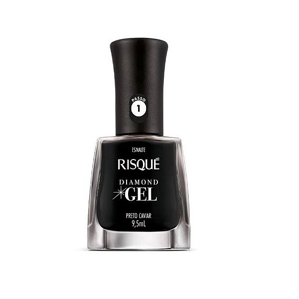 ESMALTE RISQUE DIAMOND GEL PRETO CAVIAR 9,5ML