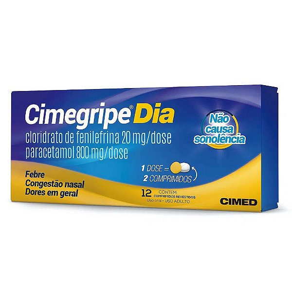 PARACETAMOL+ ASS - CIMEGRIPE DIA 12CPR REV