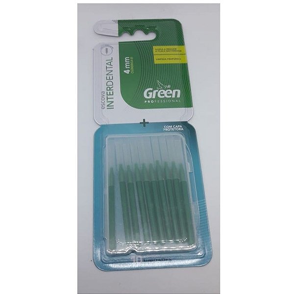 ESCOVA GREEN INTERDENTAL CILINDRICA 4MM C/10UNID.(VERDE)
