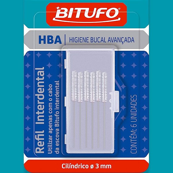 REFIL INTERDENTAL CILINDRICA 3MM 6UN - BITUFO