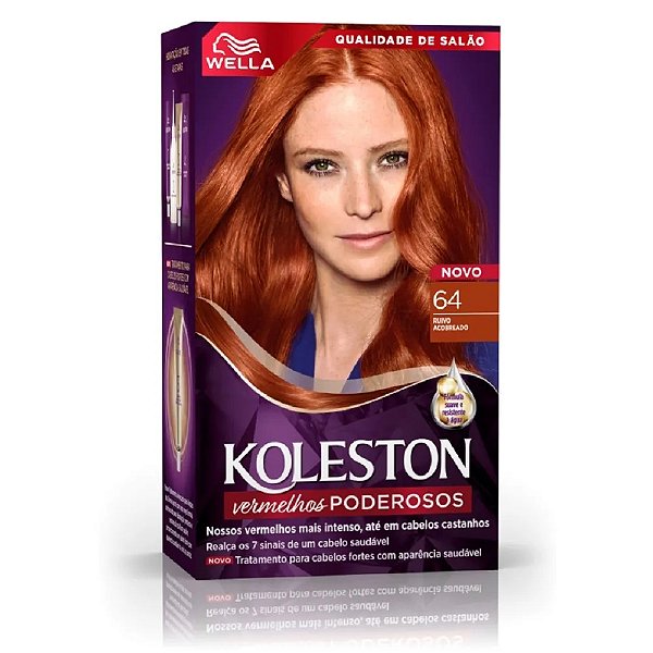 TINTURA KOLESTON 64 ACAJU ACOBREADO VERMELHOS PODEROSOS