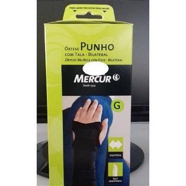 MERCUR ORTESE PULSO COM TALA BILATERAL G PRETA REF. BC0656