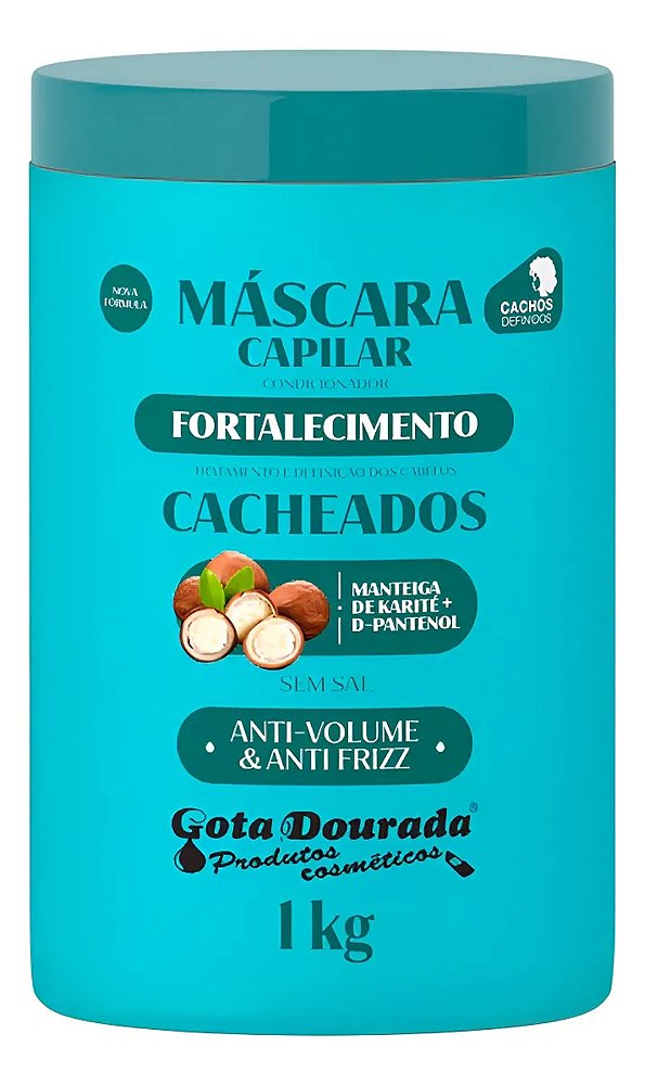 MASCARA CAPILAR GOTA DOURADA CACHEADOS ABAC+D PANTENOL 1K
