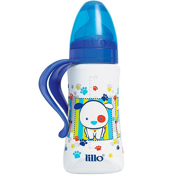 MAMADEIRA LILLO SILICONE ORTODONTICO C/ALCA 300ML AZUL/ROSA