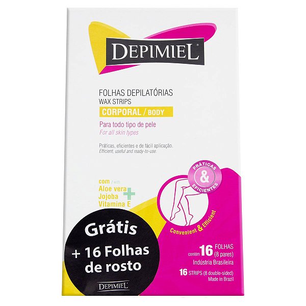 DEPIMIEL FOLHAS PRONTAS DEPILACAO CORPORAL 16UN