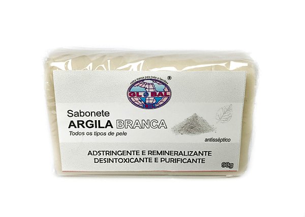 SABONETE DE ARGILA BRANCA GLOBAL 90G REF: A7047
