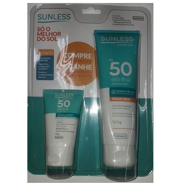 PROTETOR SOLAR SUNLESS CORPORAL 120G GRATIS FACIAL 30G FPS50