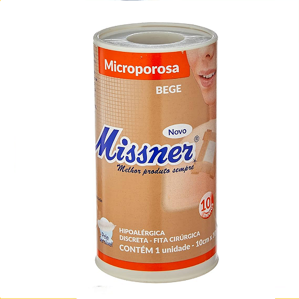 FITA MICROPOROSA MISSNER BEGE 10CM X 4,5 METROS