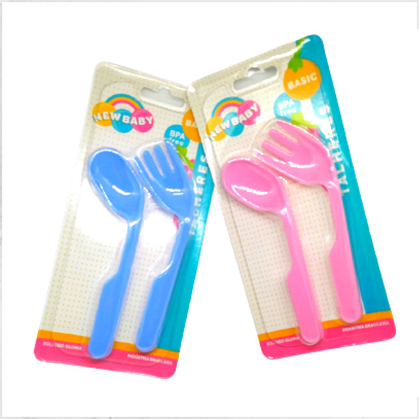 TALHERES NEW BABY GARFO E COLHER REF.152 (ROSA / AZUL)
