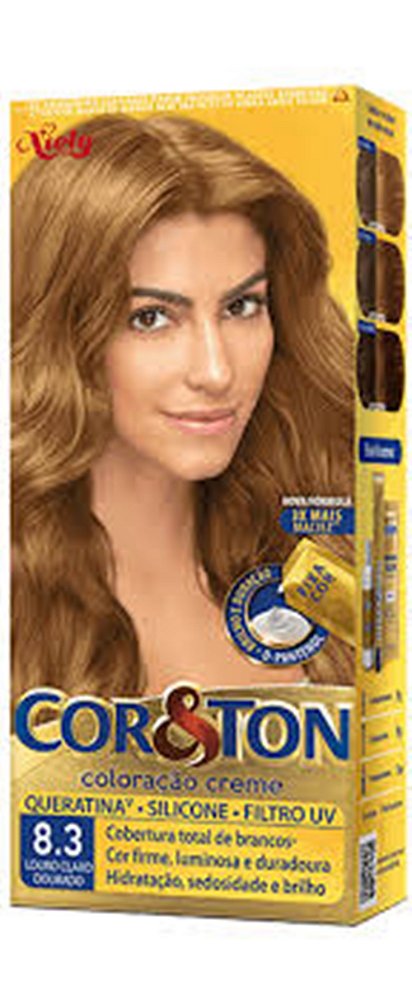 TINTURA COR TON 8.3 LOURO CLARO DOURADO