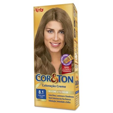 TINTURA COR TON 8.1 LOURO CINZA CLARO