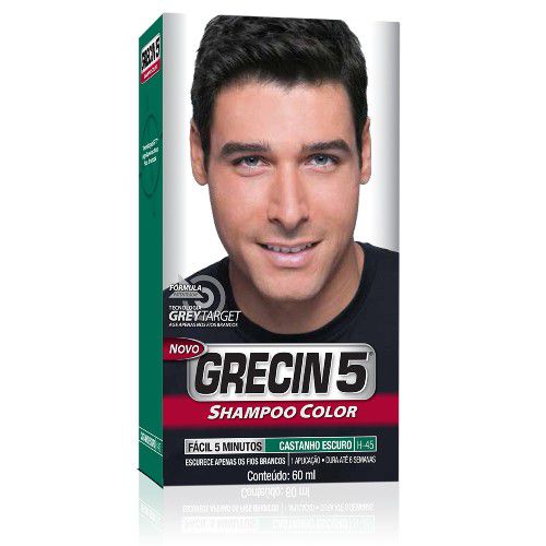 GRECIN 5 SHAMPOO CASTANHO ESCURO (H-45) 60ML