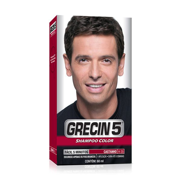 GRECIN 5 SHAMPOO COLOR CASTANHO (H-35) 60ML