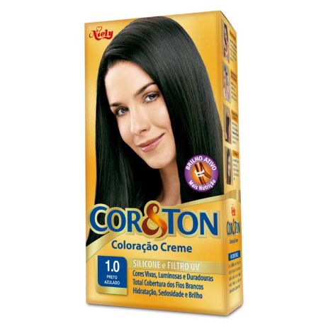 TINTURA COR TON 1.0 PRETO AZULADO
