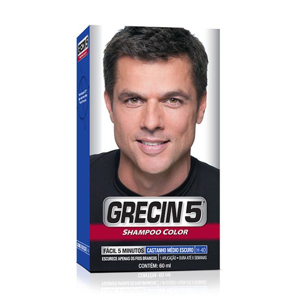 GRECIN 5 SHAMPOO CASTANHO MEDIO ESCURO (H-40) 60ML