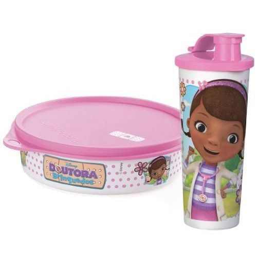 Copo com Bico Doutora Brinquedos 470ml + Tupper Pratinho 500ml
