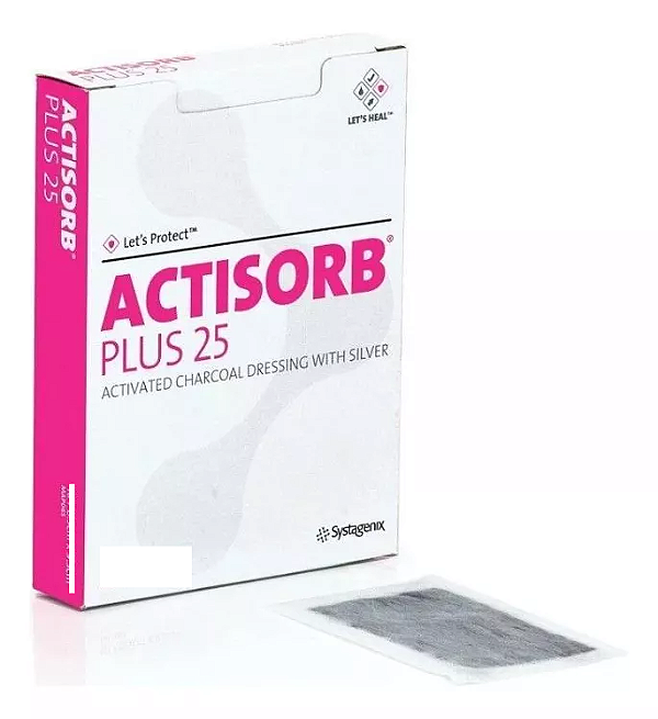 Curativo Carvão Ativado com Prata ACTISORB PLUS 25 10,5 X 10,5cm - 3M