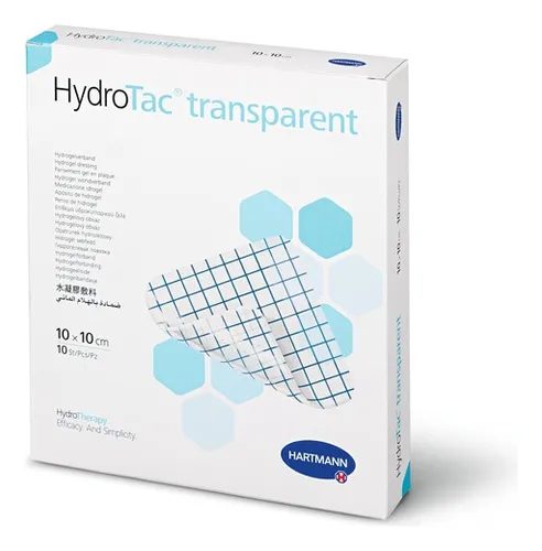 Curativo de Hidrogel HydroTac Transparente 10x10cm - UN - Hartmann REF: 685906