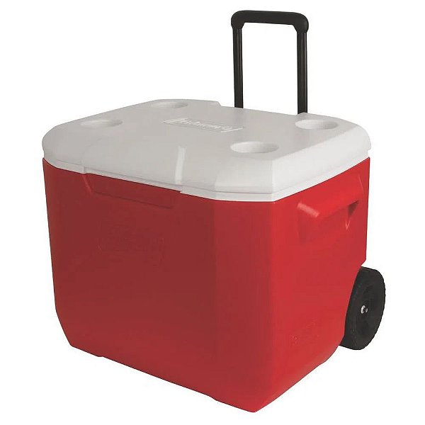 Caixa Térmica 60 QT / 56,7 L VERMELHO C/ RODAS - Coleman