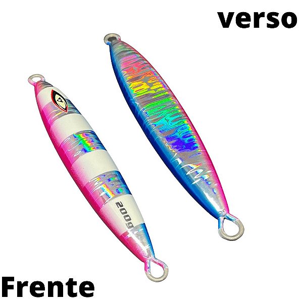 Isca Artificial Jig Ahi Fishing By M&W 200gr 12cm Cor azul Rosa Glow