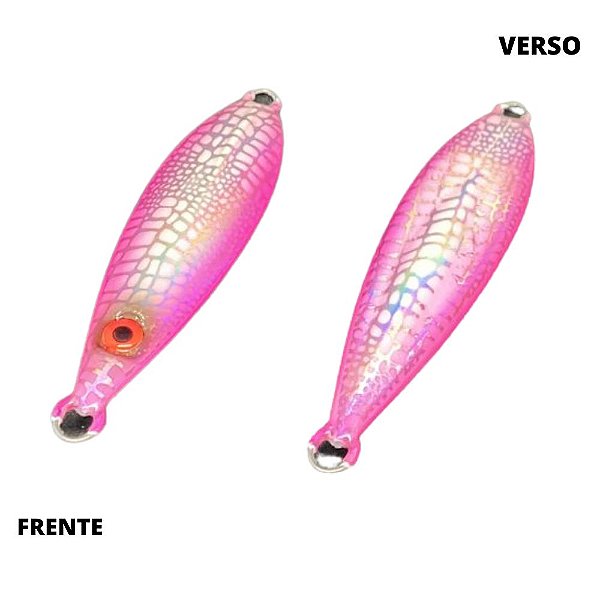 Isca Artificial Metal Jig Ieso 100g 11cm glow spider laterais rosa