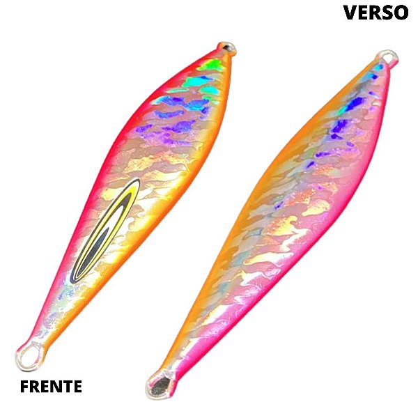 Isca Artificial Metal Jig Tamiarana 130gr 13cm hots laranja/rosa
