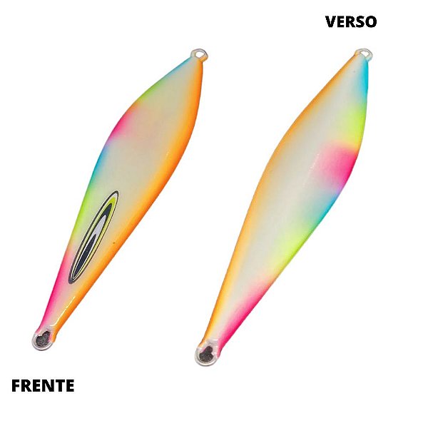Isca Artificial Metal Jig Tamiarana 130gr 13cm glow arco iris