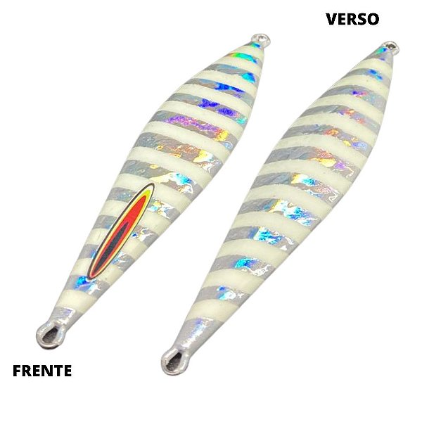 Isca Artificial Metal Jig Tamiarana 155gr 14cm glow listrado host
