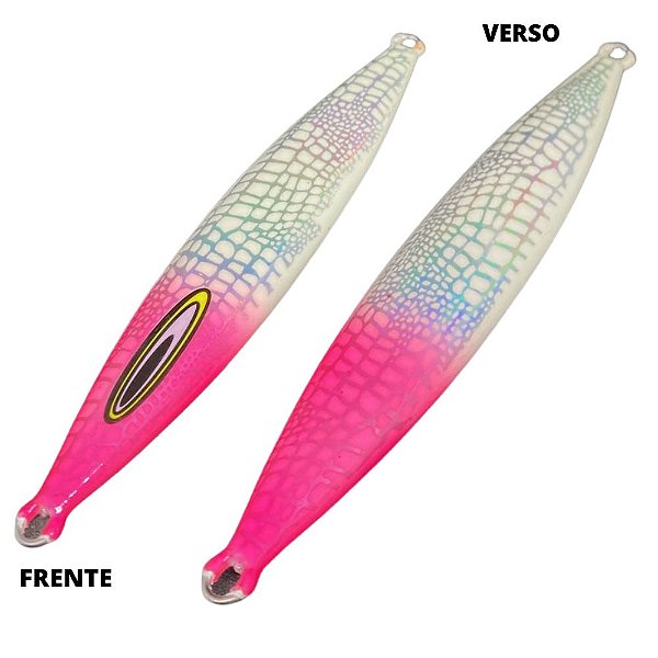Isca Artificial Metal Jig Parcel 240g 15,5cm glow spider cab. rosa