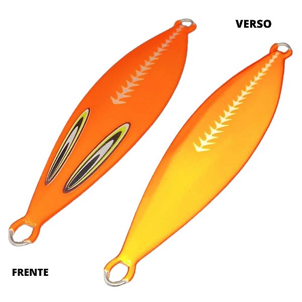 Isca Artificial Metal Jig Linguado 135g 13cm fantasminha laranja