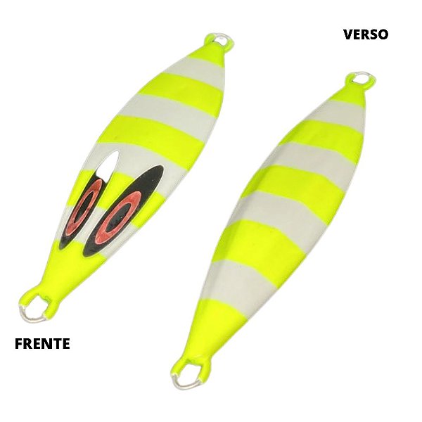 Isca Artificial Metal Jig Linguado 135g 13cm listrado glow/amarelo